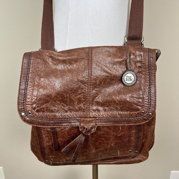 The Sak Ventura Bag Brown Distressed Leather Convertible Backpack Crossbody - Picture 5 of 16